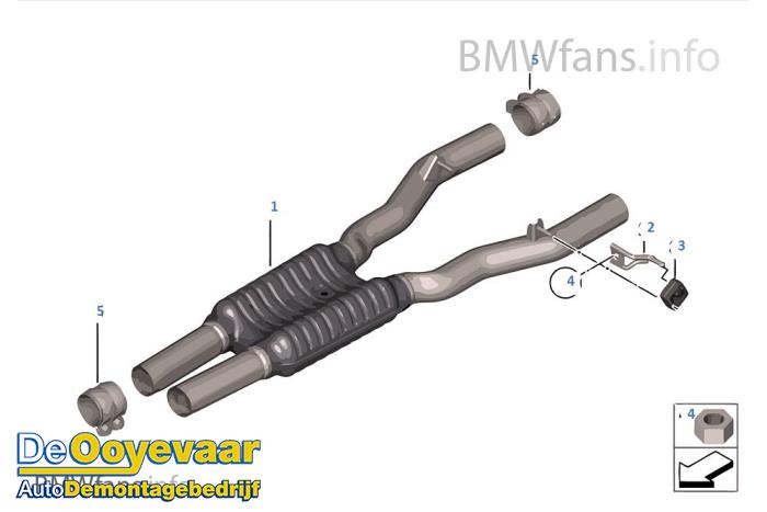 Echappement (complet) d'un BMW 7 serie (F01/02/03/04) 750i,Li,LiS V8 32V 2008