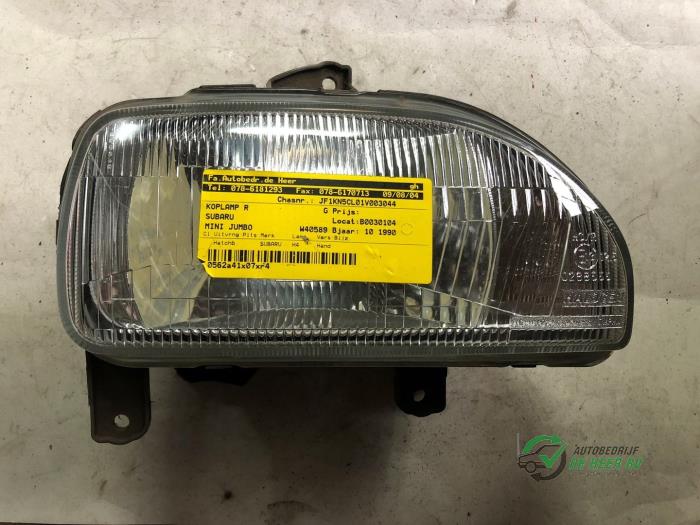 Używane Reflektor prawy Subaru Mini Jumbo 0.8 DL,SDX Cena € 25,00 Procedura marży oferowane przez Autobedrijf de Heer B.V.