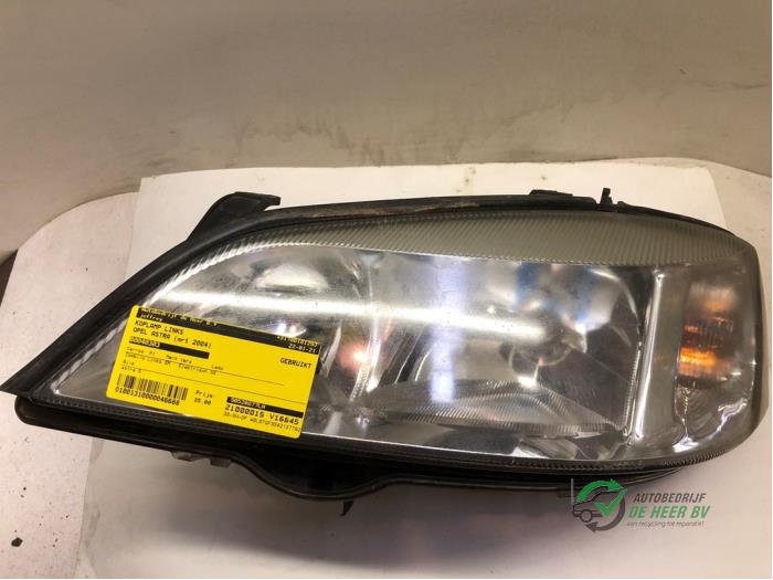 Używane Reflektor lewy Opel Astra G Caravan (F35) 1.6 16V Cena € 35,00 Procedura marży oferowane przez Autobedrijf de Heer B.V.
