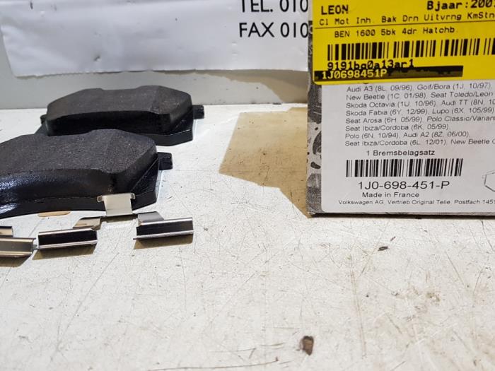 Rear brake pad from a Seat Leon 2001