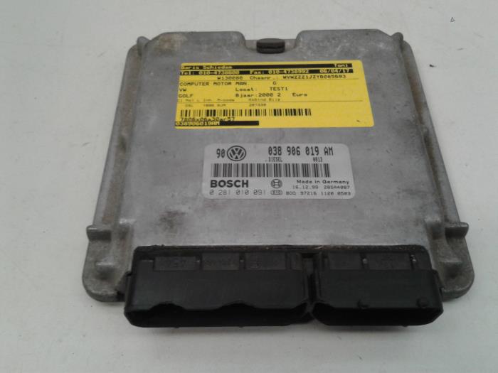 Used Engine management computer Volkswagen Golf IV (1J1) 1.9 TDI 115 Price € 35,00 Margin scheme offered by Baris Schiedam