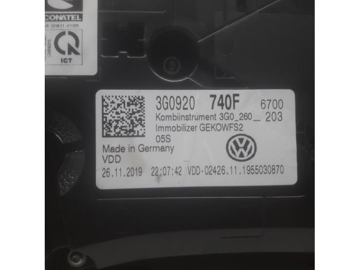 Tacho - Kombiinstrument KM van een Volkswagen Passat (3G2) 1.5 TSI 16V 2020