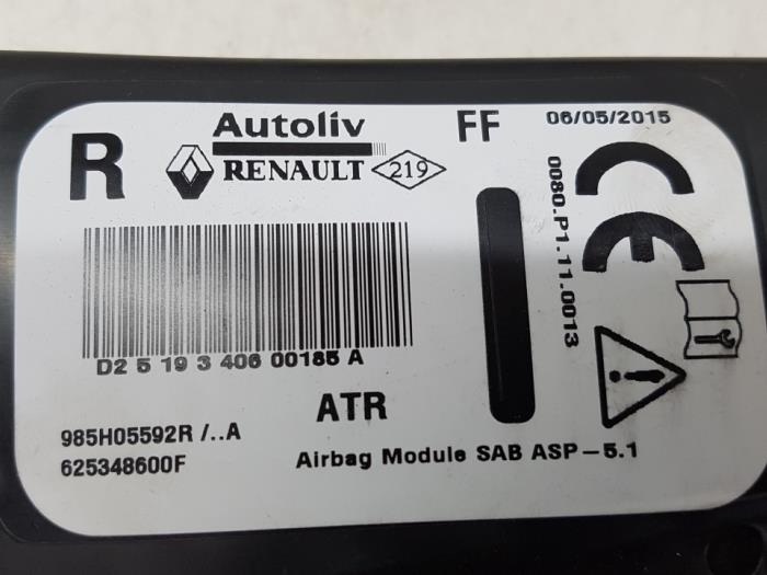 Poduszka powietrzna fotela (siedzisko) z Renault Clio IV Estate/Grandtour (7R) 1.5 Energy dCi 90 FAP 2015