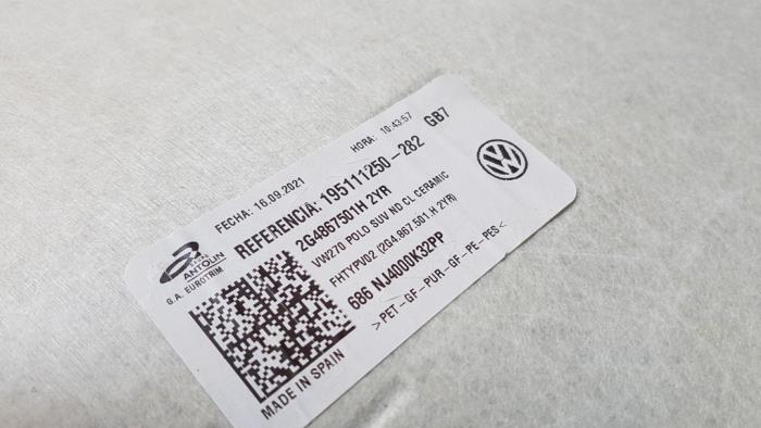 Dachverkleidung van een Volkswagen Polo VI (AW1) 1.0 TSI 12V 2021