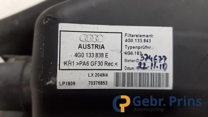 Begagnade Luftfilterhus Audi A7 Sportback (4GA/4GF) 3.0 TDI V6 24V Quattro Pris € 40,00 Marginaltabell erbjuds av Autorec. Gebr. Prins b.v.