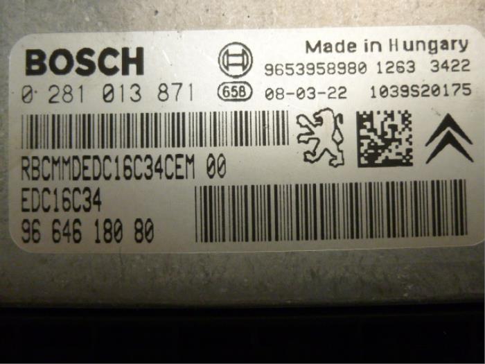 Used Engine management computer Peugeot 308 (4A/C) 1.6 HDi 16V Price € 350,00 Margin scheme offered by De Vos Onderdelen