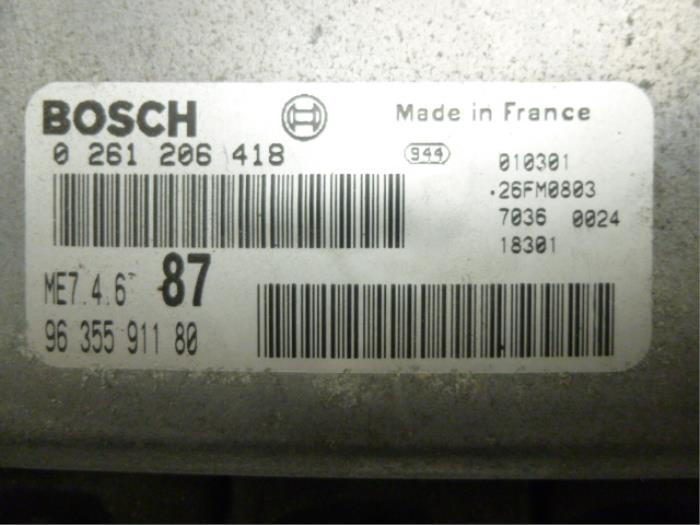 Used Engine management computer Peugeot 607 (9D/U) 2.9 V6 24V Price € 250,00 Margin scheme offered by De Vos Onderdelen
