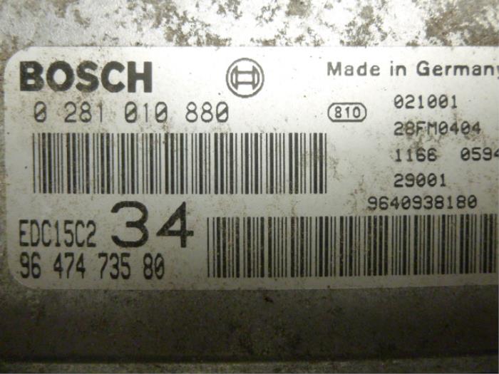 Used Engine management computer Peugeot 607 (9D/U) 2.2 HDi 16V FAP Price € 250,00 Margin scheme offered by De Vos Onderdelen