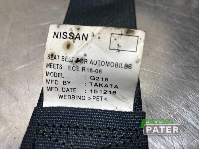 Ceinture de sécurité arrière gauche d'un Nissan Qashqai (J11) 1.5 dCi DPF 2017