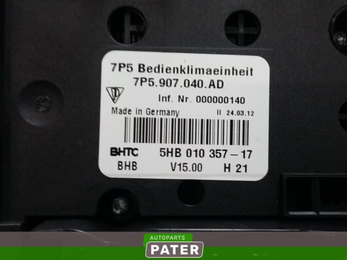Panneau de commandes chauffage d'un Porsche Cayenne II (92A) 3.0 D V6 24V 2012