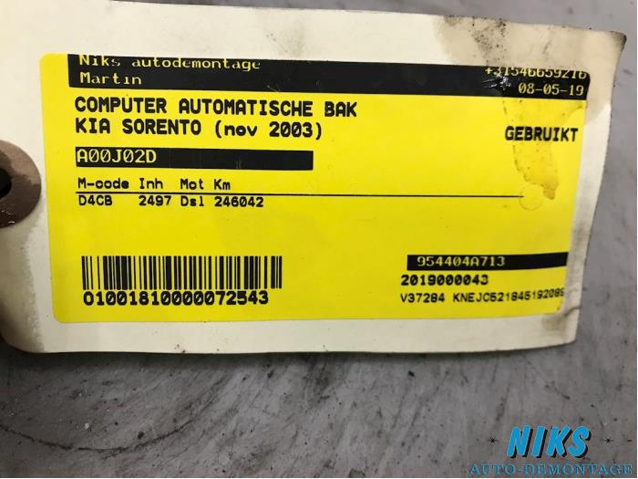 Ordenador de caja automática de un Kia Sorento I (JC) 2.5 CRDi 16V 2003