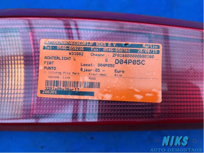 Taillight, left from a Fiat Punto 2003