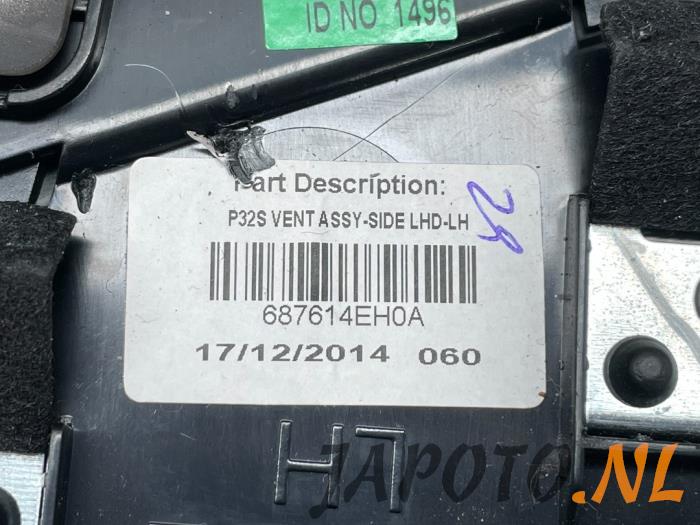 Rejilla de aire de salpicadero de un Nissan Qashqai (J11) 1.2 DIG-T 16V 2015