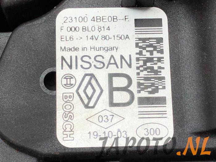 Dynamo van een Nissan Qashqai (J11) 1.3 DIG-T 160 16V 2019