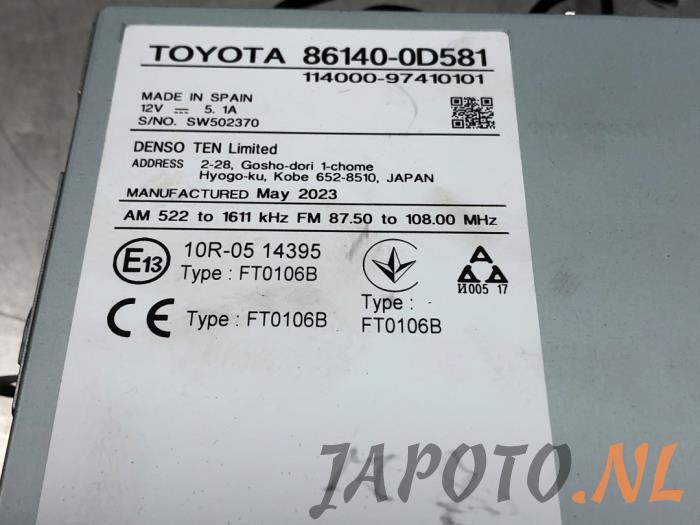 Sistema de navegación de un Toyota Yaris IV (P21/PA1/PH1) 1.5 12V Hybrid 115 2023