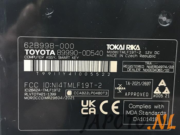 Smart entry computer from a Toyota Yaris IV (P21/PA1/PH1) 1.5 12V Hybrid 115 2024