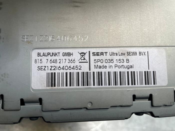 Używane Radio Seat Altea (5P1) 1.4 16V Cena € 40,00 Procedura marży oferowane przez Poolman autodemontage