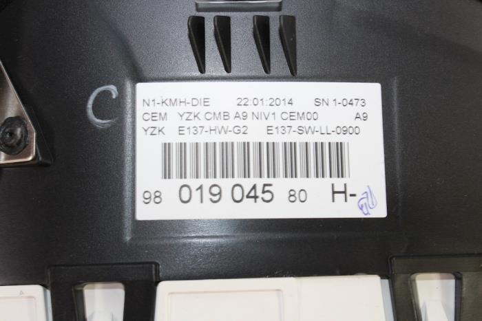 Cuentakilómetros de un Peugeot 208 I (CA/CC/CK/CL) 1.4 HDi 2014