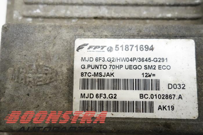 Ordinateur gestion moteur d'un Fiat Punto Evo (199) 1.3 JTD Multijet Start&Stop 16V Euro 4 2011