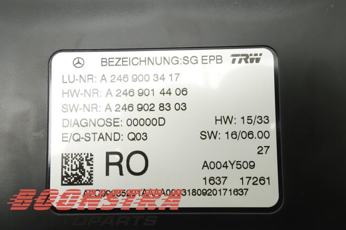 Handbremse Modul van een Mercedes-Benz B (W246,242) 1.6 B-180 BlueEFFICIENCY Turbo 16V 2018