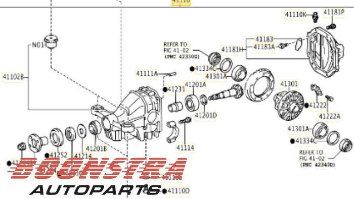 Usagé Différentiel arrière Lexus IS (E3) 250 2.5 16V Prix € 389,95 Règlement à la marge proposé par Boonstra Autoparts