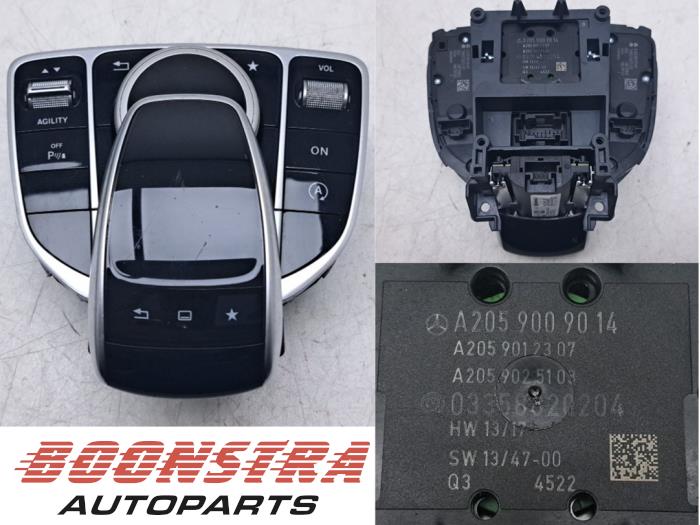 Używane Przycisk I-Drive Mercedes C (W205) C-200 2.0 CGI 16V Cena € 124,95 Procedura marży oferowane przez Boonstra Autoparts
