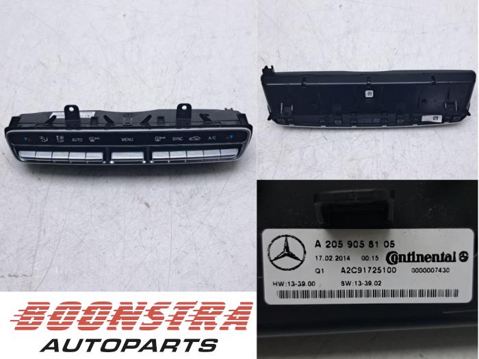 Begagnade Värmekontrollpanel Mercedes C (W205) C-200 2.0 CGI 16V Pris € 24,95 Marginaltabell erbjuds av Boonstra Autoparts