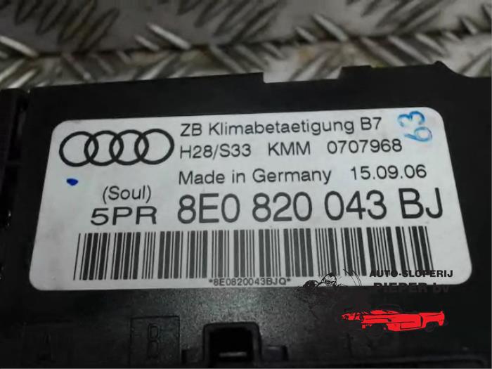 Panneau Commande Chauffage / Clim Audi A4 Avant (B6) - 8E0820043AA - Occasion