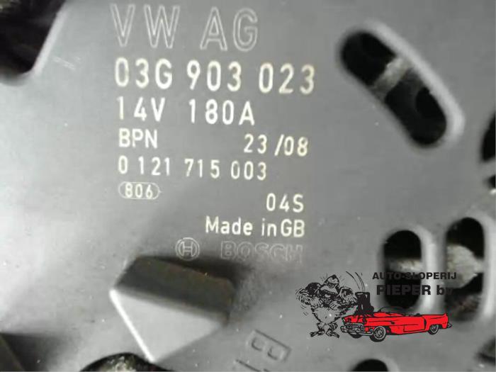 Dynamo d'un Volkswagen Passat Variant 4Motion (3C5) 2.0 TDI 16V 170 2008