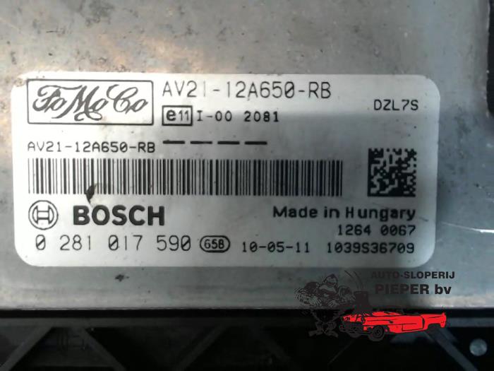 Calculateur moteur d'un Ford Fiesta 6 (JA8) 1.6 TDCi 16V 95 2014