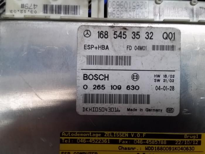 Usagé Ordinateur ESP Mercedes A (W168) 1.7 A-170 CDI 16V Prix sur demande proposé par Zelissen V.O.F. autodemontage
