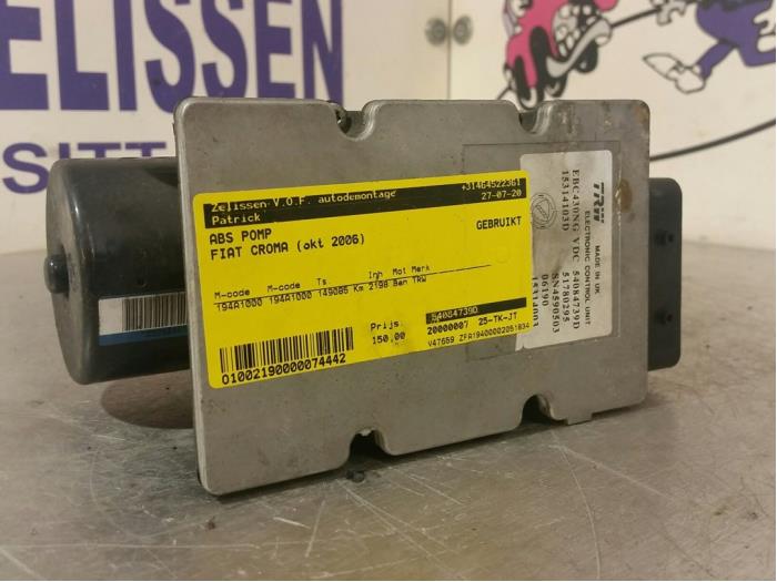 Begagnade ABS-pump Fiat Croma (194) 2.2 MPI 16V Pris € 157,50 Marginaltabell erbjuds av Zelissen V.O.F. autodemontage