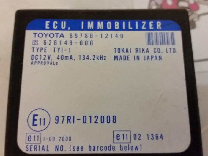 Système antidémarrage d'un Toyota Corolla Wagon (E12) 1.4 D-4D 16V 2005