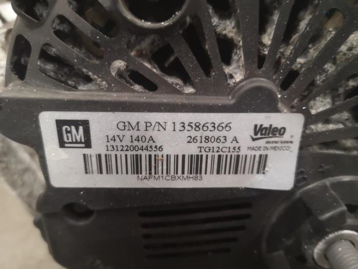 Dynamo Opel Meriva Mk.II, 2010 / 2017 1.6 CDTI 16V, MPV, Diesel, 1.598cc, 100kW (136pk), FWD, B16DTH, 2013-08 / 2017-01 (Gebraucht)