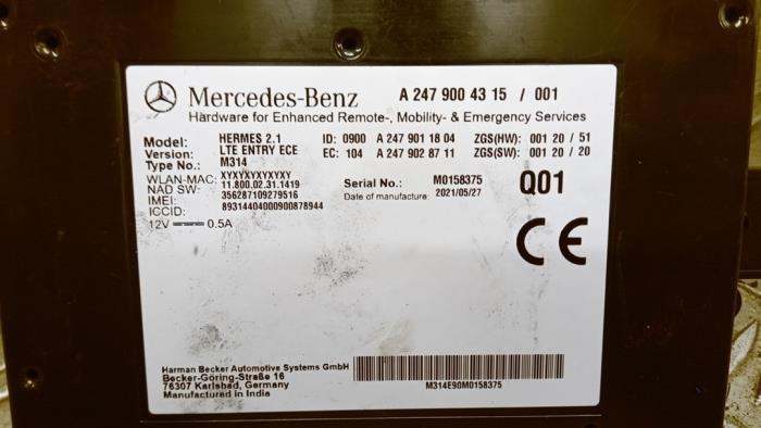 Begagnade Telefonmodul Mercedes Sprinter 3,5t (907.6/910.6) 314 CDI 2.1 D FWD Pris € 52,50 Marginaltabell erbjuds av Autodemontagebedrijf van Boxtel