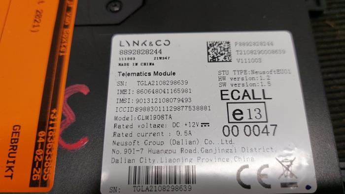 Begagnade Bluetooth-modul Lynk &amp; Co 01 1.5 PHEV Pris € 52,50 Marginaltabell erbjuds av Autodemontagebedrijf van Boxtel