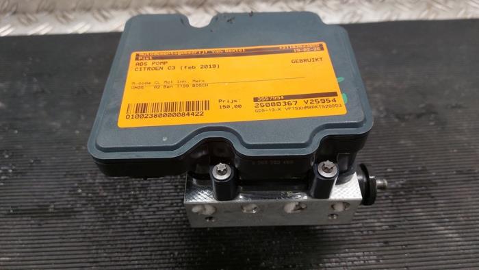 ABS-pump Citroen C3 (SX/SW), 2016 1.2 Vti 12V PureTech, Halvkombi (Hatchback), Bensin, 1.199cc, 61kW (83pk), FWD, EB2FA; HMR, 2018-05, SXHMR; SWHMR (Begagnad)