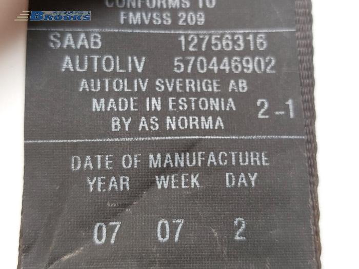 Ceinture de sécurité arrière gauche d'un Saab 9-5 Estate (YS3E) 1.9 TiD 16V 2007