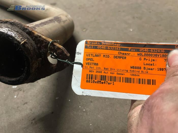 Gebrauchte Auspuff Mitteldämpfer Opel Vectra B (36) 2.5 V6 24V Preis € 37,50 Margenregelung angeboten von Autobedrijf Brooks