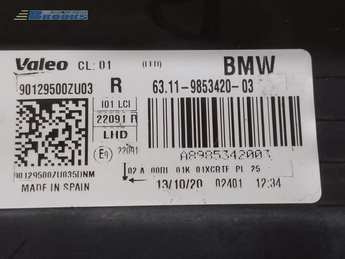 Scheinwerfer rechts van een BMW i3 (I01) i3s 120Ah 2020