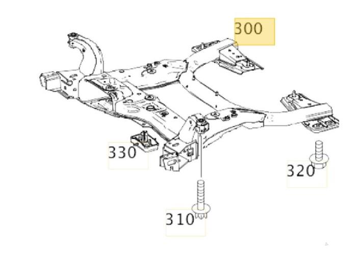 Used Subframe Mercedes B (W246/W242) 1.6 B-180 BlueEFFICIENCY Turbo 16V Price € 157,50 Margin scheme offered by van de Bunte Teuge B.V.