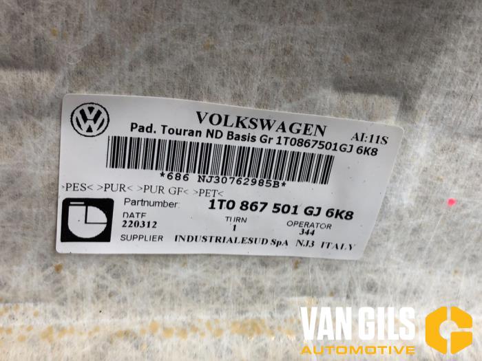 Revêtement plafond d'un Volkswagen Touran (1T3) 2.0 TDI 16V 140 2012