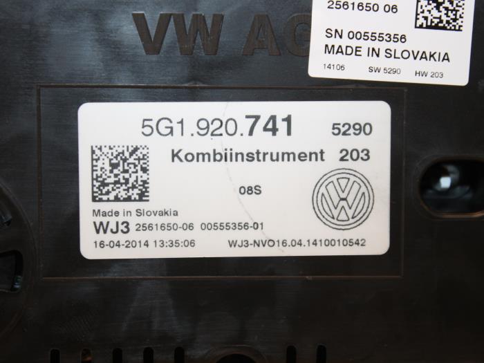 Licznik kilometrów KM z Volkswagen Golf VII (AUA) 2.0 TDI 16V 2015