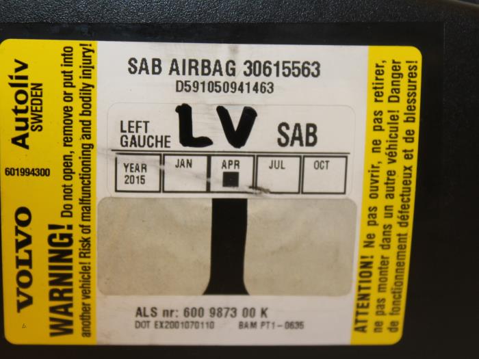 Asiento de airbag de un Volvo V50 (MW) 1.6 D 16V 2005
