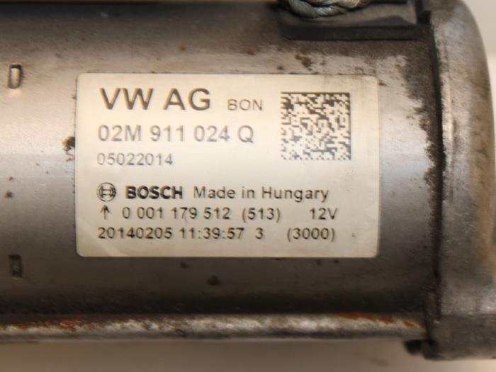 Motor de arranque de un Volkswagen Golf VII (AUA) 2.0 GTI 16V Performance Package 2014