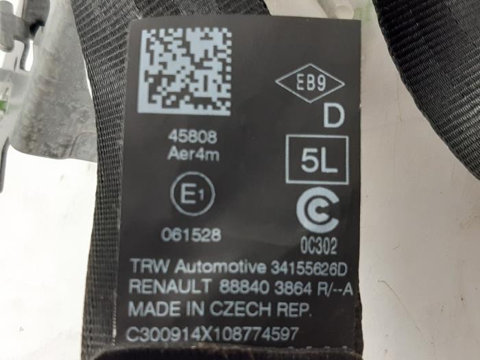 Pas bezpieczenstwa prawy tyl z Renault Twingo III (AH) 1.0 SCe 70 12V 2015