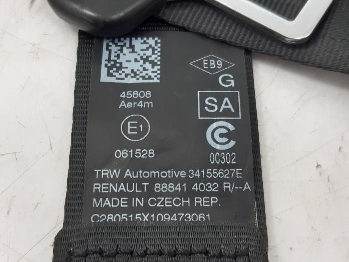 Rear seatbelt, left from a Renault Twingo III (AH) 1.0 SCe 70 12V 2015