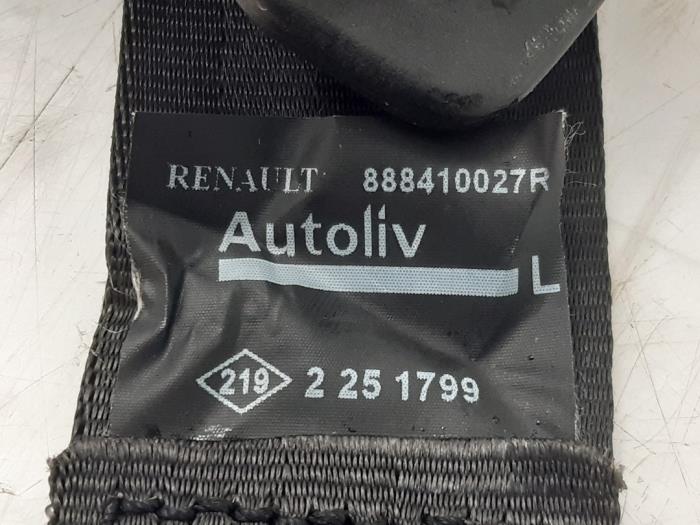Rear seatbelt, left from a Renault Megane III Grandtour (KZ) 1.5 dCi 110 2014