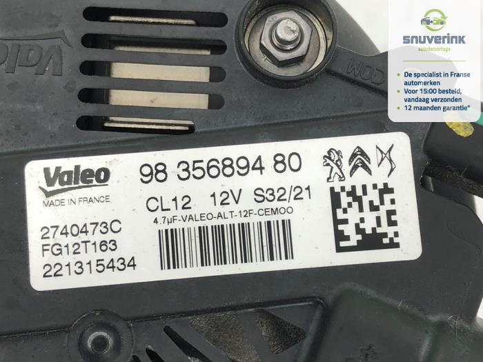 Dynamo van een Peugeot 208 II (UB/UH/UP) 1.2 Vti 12V PureTech 100 2021