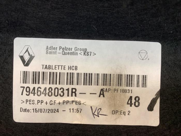 Hatthylla från en Renault Scenic E-Tech Electric (RCB) EV60 2024